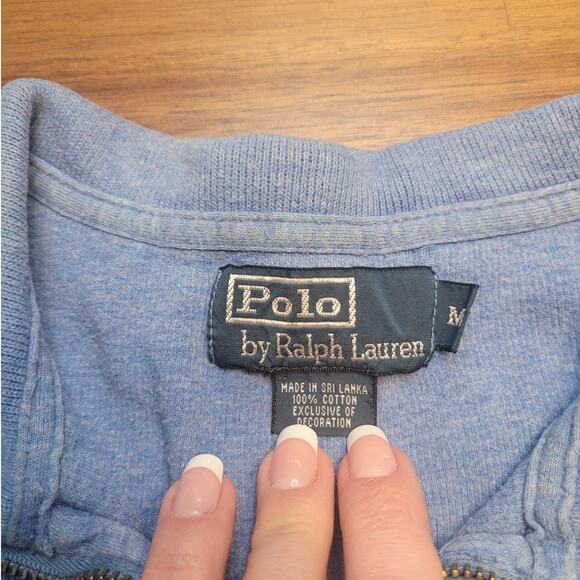 Polo Ralph Lauren Men’s M 1/4 Zip Pullover – Heather Blue – GUC – Visible Flaw - Picture 5 of 10
